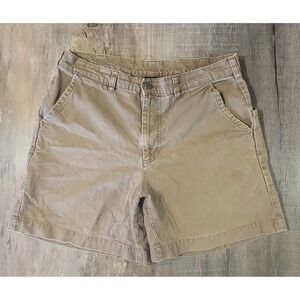 Patagonia Stand Up Shorts Mens 34 Beige Canvas Organic Cotton Vintage Vtg